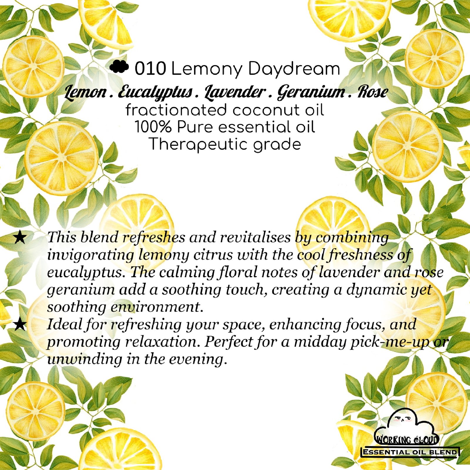 010 Lemony Daydream | EO Diffuser 20ml - Image 2