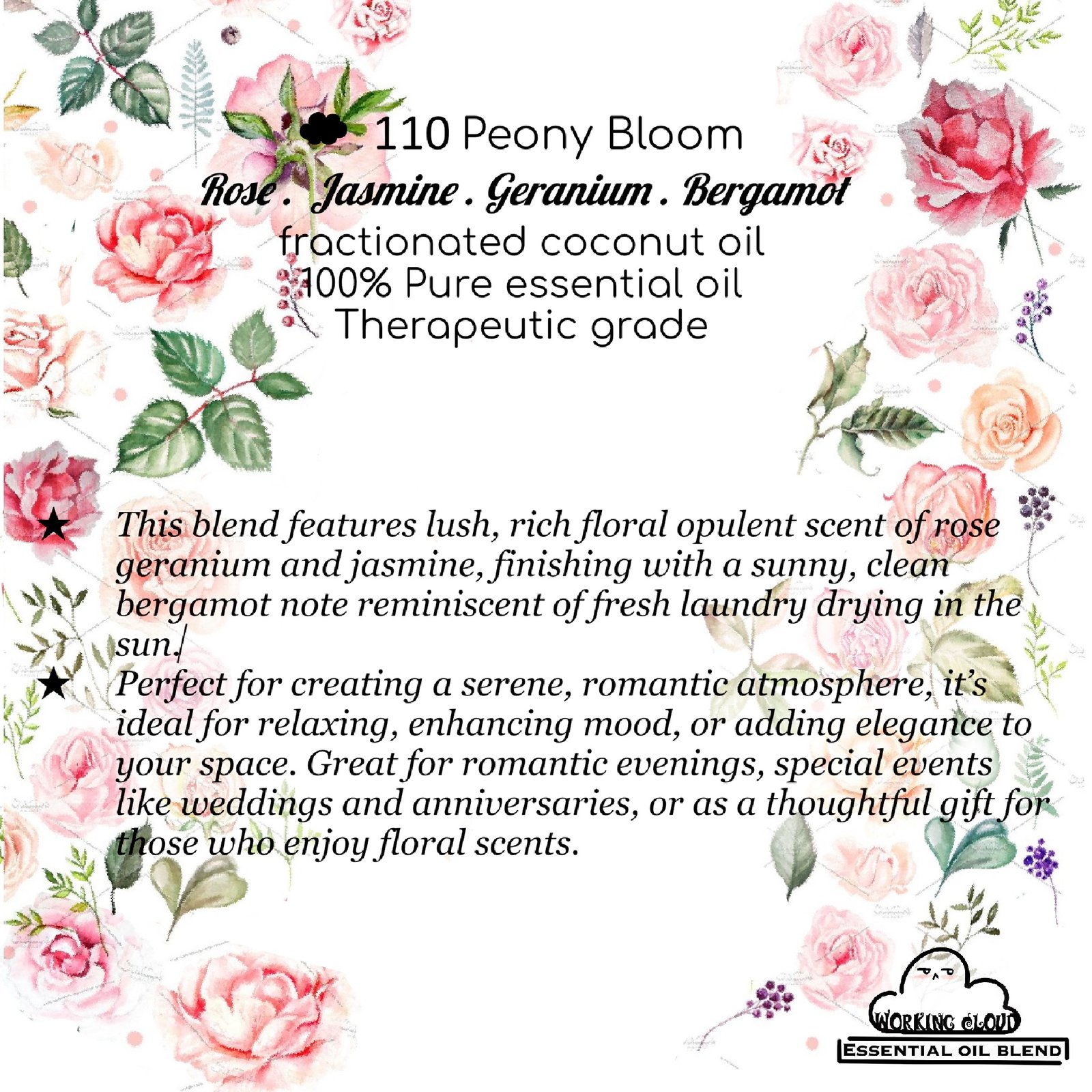 110 Peony Bloom | EO Diffuser 20ml - Image 2
